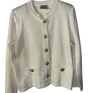 Mita Ivory Button-Up Women's Cardigan